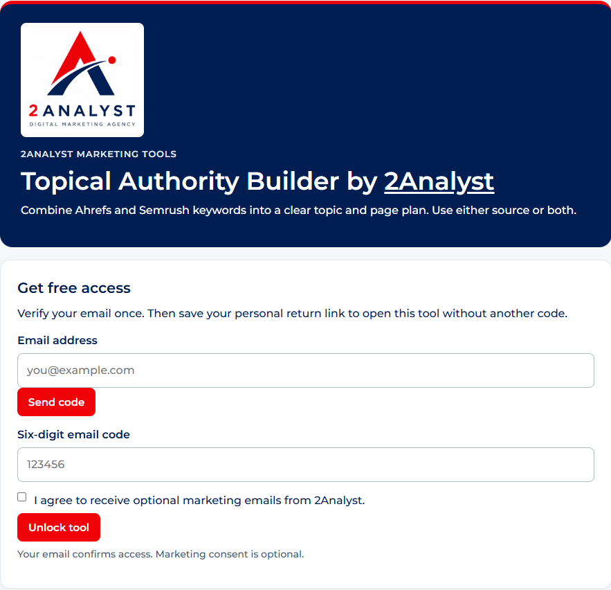 Topical Authority Builder by 2Analyst
